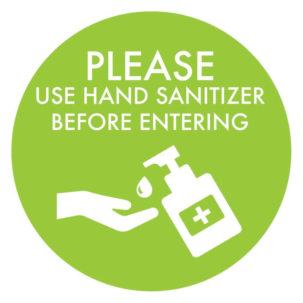 Please Use Hand Sanitizer Before Entering Wall/Window Decal
