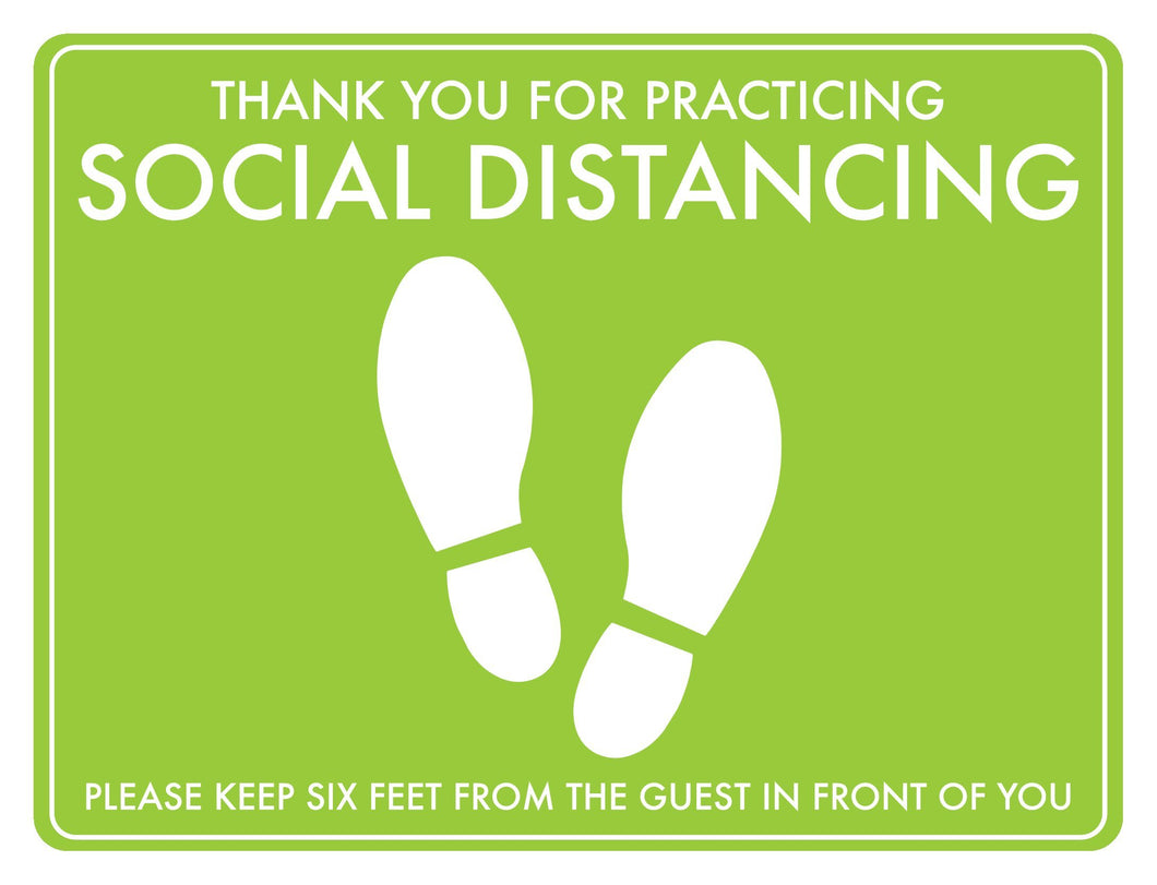 Thank You For Practicing Social Distancing Floor Decal With Non Slip 3M Vinyl