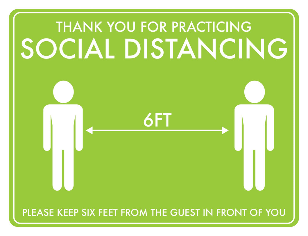 Thank You For Practicing Social Distancing 6FT Apart Floor Decal With Non Slip 3M Vinyl
